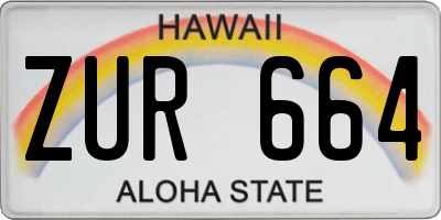 HI license plate ZUR664