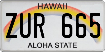 HI license plate ZUR665