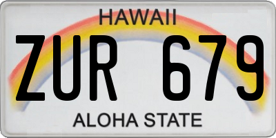 HI license plate ZUR679