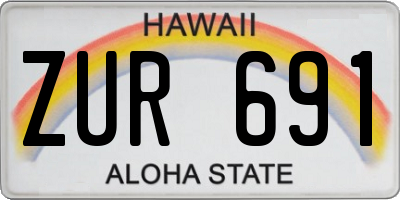 HI license plate ZUR691