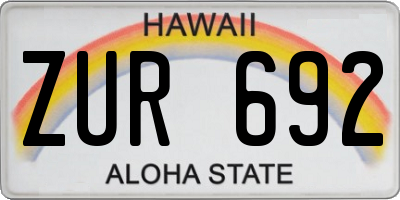 HI license plate ZUR692