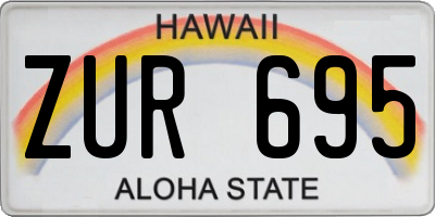 HI license plate ZUR695