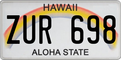 HI license plate ZUR698