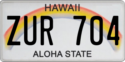 HI license plate ZUR704