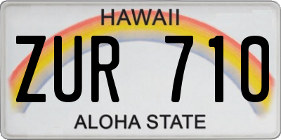 HI license plate ZUR710