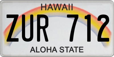 HI license plate ZUR712