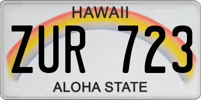 HI license plate ZUR723