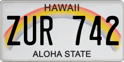 HI license plate ZUR742