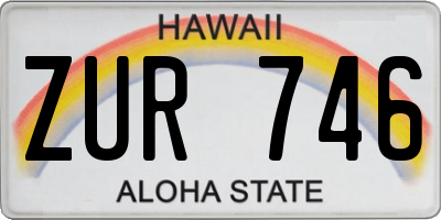 HI license plate ZUR746