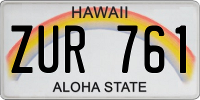 HI license plate ZUR761