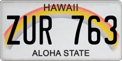 HI license plate ZUR763