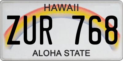 HI license plate ZUR768