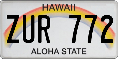 HI license plate ZUR772