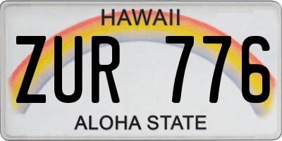 HI license plate ZUR776