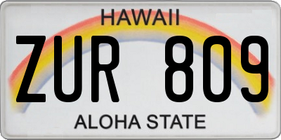 HI license plate ZUR809