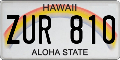HI license plate ZUR810