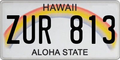 HI license plate ZUR813