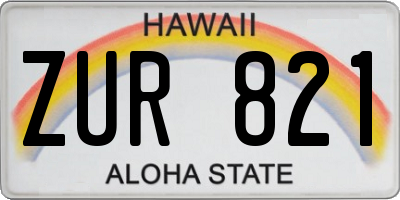 HI license plate ZUR821