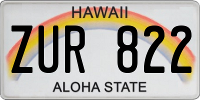 HI license plate ZUR822