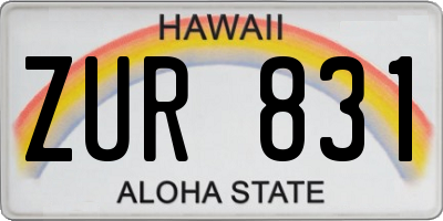 HI license plate ZUR831