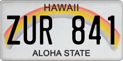 HI license plate ZUR841