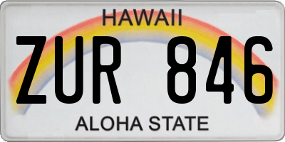 HI license plate ZUR846