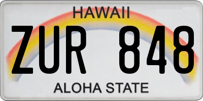 HI license plate ZUR848