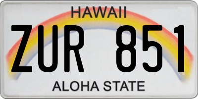 HI license plate ZUR851