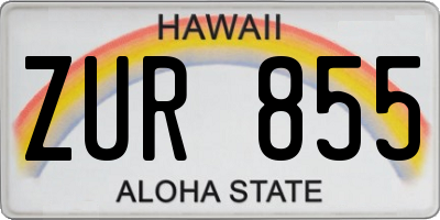 HI license plate ZUR855