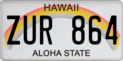 HI license plate ZUR864