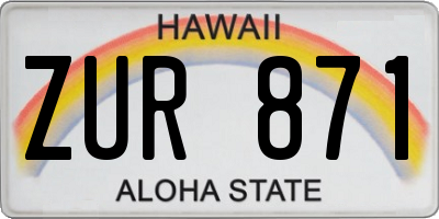 HI license plate ZUR871