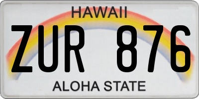 HI license plate ZUR876
