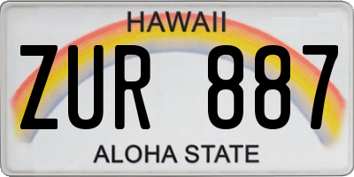 HI license plate ZUR887