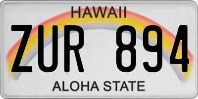 HI license plate ZUR894