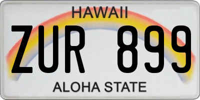 HI license plate ZUR899