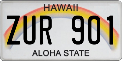 HI license plate ZUR901