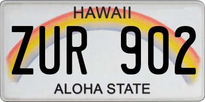HI license plate ZUR902