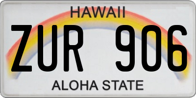 HI license plate ZUR906
