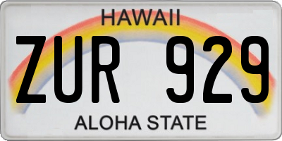 HI license plate ZUR929