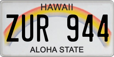 HI license plate ZUR944