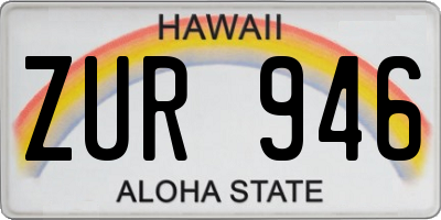 HI license plate ZUR946
