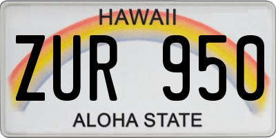 HI license plate ZUR950
