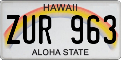 HI license plate ZUR963
