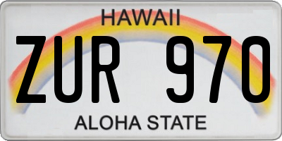 HI license plate ZUR970