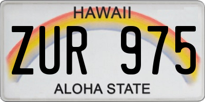 HI license plate ZUR975