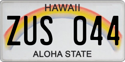 HI license plate ZUS044