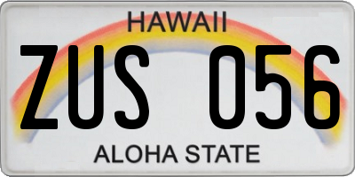 HI license plate ZUS056