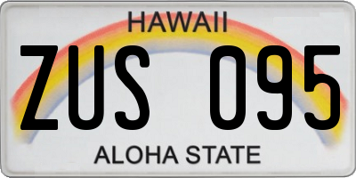 HI license plate ZUS095