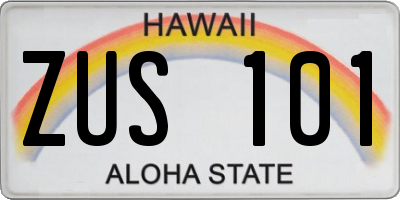 HI license plate ZUS101