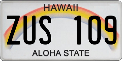 HI license plate ZUS109